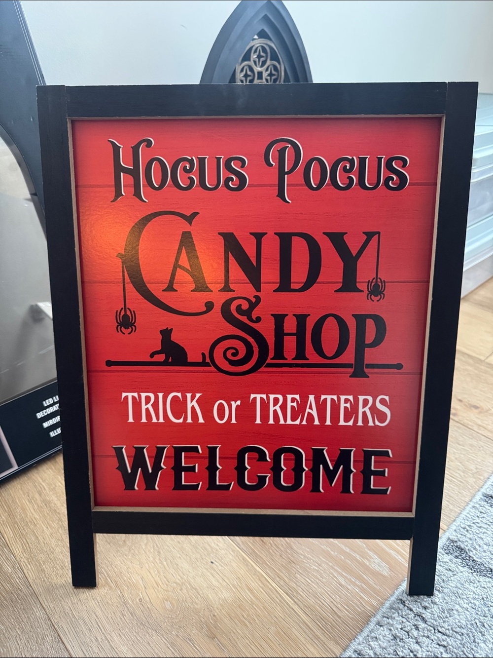 Hocus Pocus Candy Shop Welcome Sign - Red
